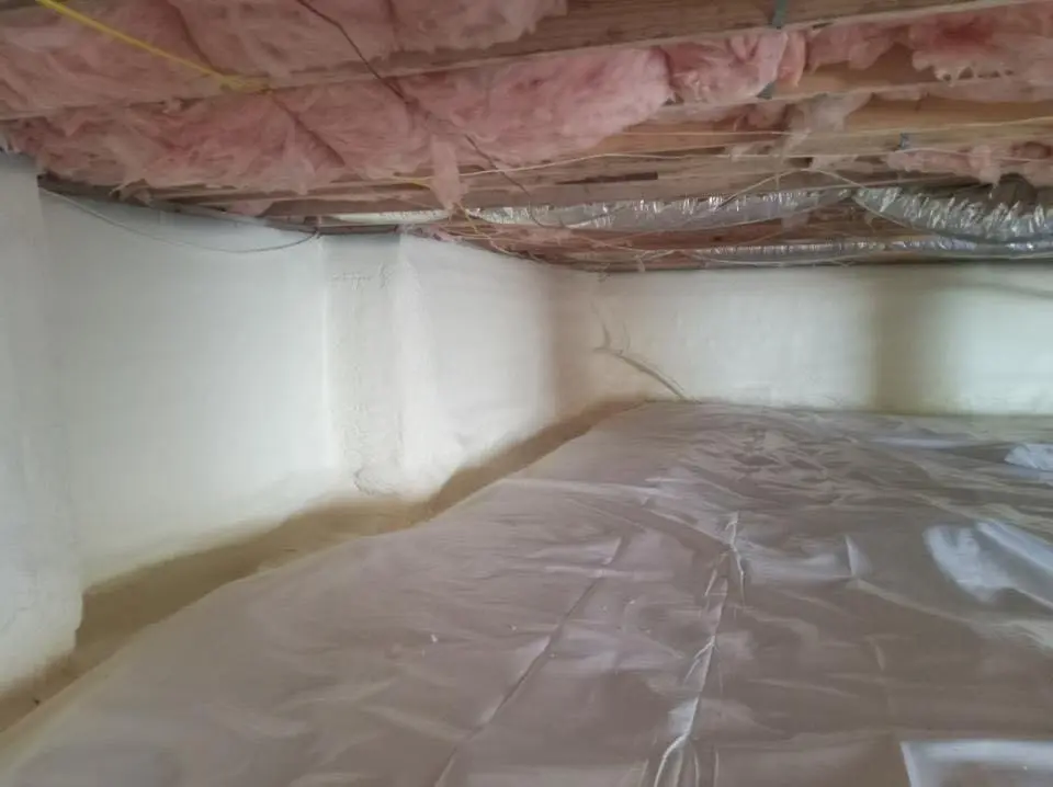 Crawl space encapsulation with closed-cell spray foam for Roof Waterproofing in Catoosa